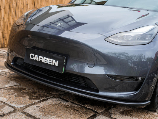 KPA Model Y M Style Front Lip (Glossy Carbon Fiber)