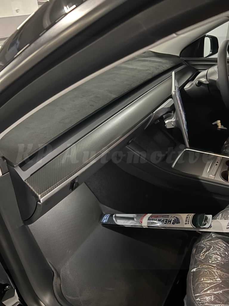 2017-2020 Model 3 乾式碳纖維儀表板罩(霧面碳纖維)