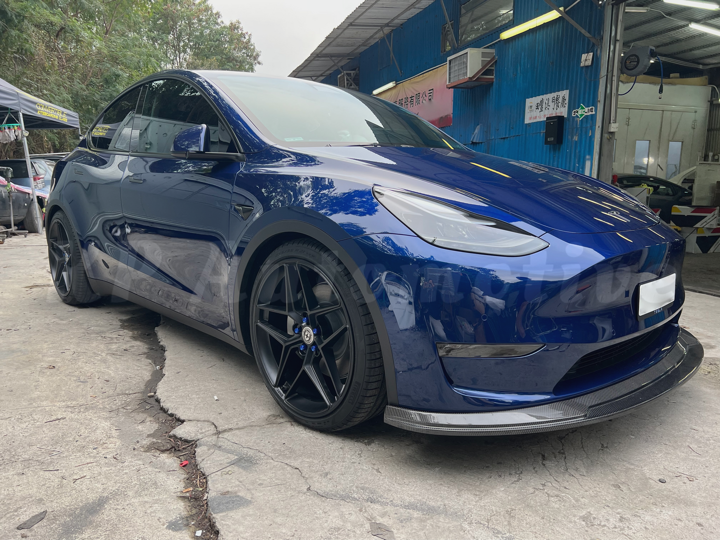 KPA Model Y 碳纖維前唇 V1(亮光)