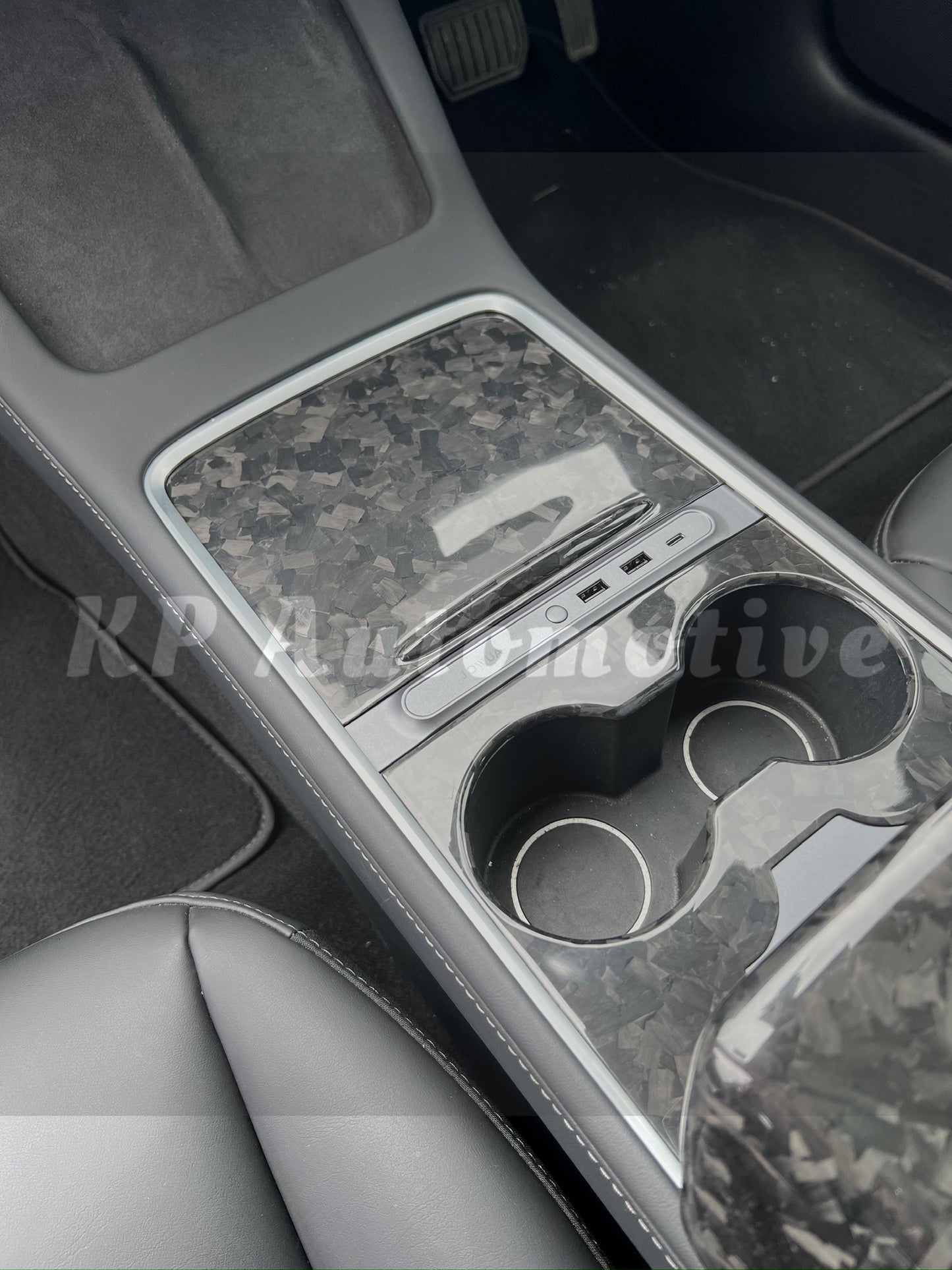 2021+ Model 3/Y Gloss Forged Carbon Center Console Package