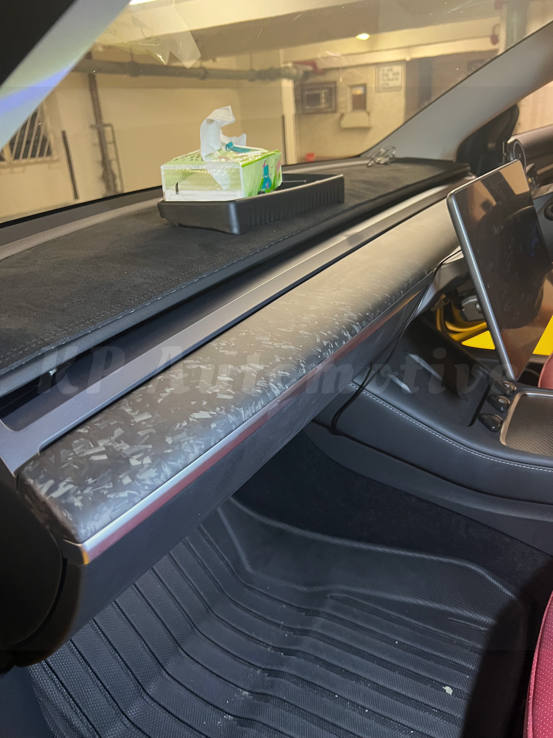 Model 3/Y Matte Forged Carbon Fiber Dashboard and Front Door Trim