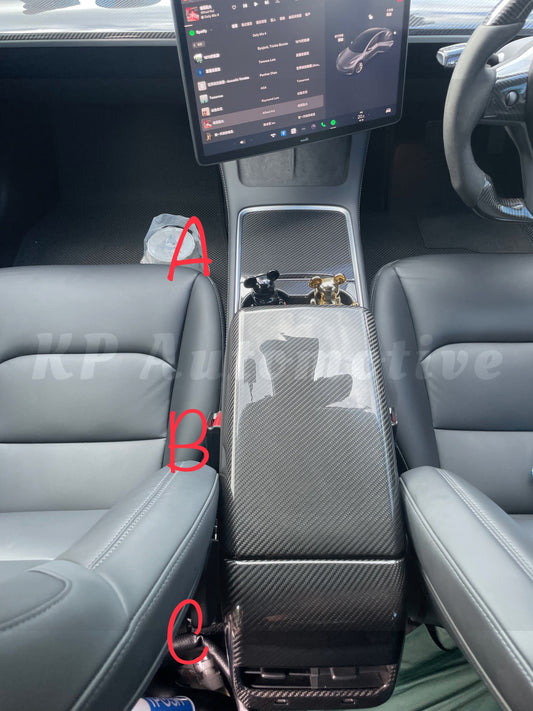 2021+ Model 3/Y Full Dry Carbon Center Console Package (Gloss Carbon Fiber)
