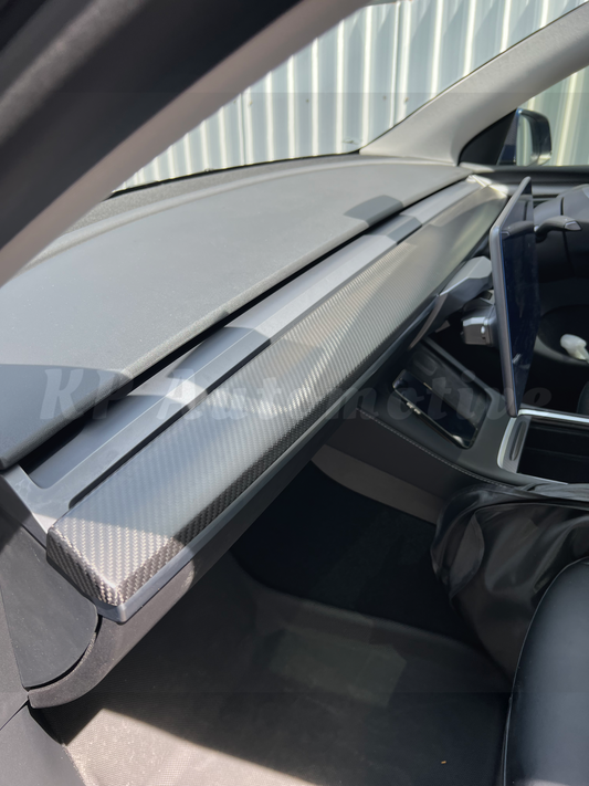 Model 3/Y Dry Carbon Fiber Dashboard and Front Door Trim Panel Covers (Matte Carbon Fiber)