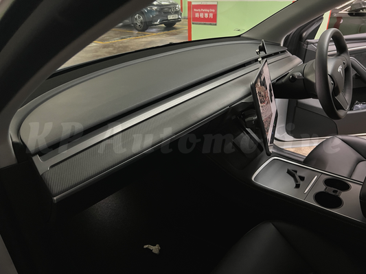 Model 3/Y Matte Carbon Fiber Dashboard and Front Door Trim Panel Replacement Kit