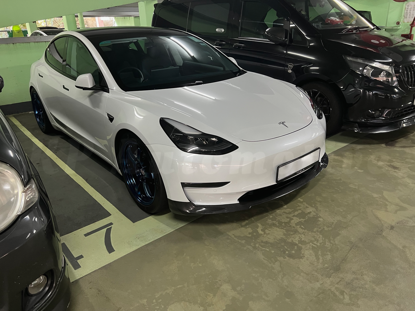 KPA Model 3 T Style Carbon Front Lip (Gloss)