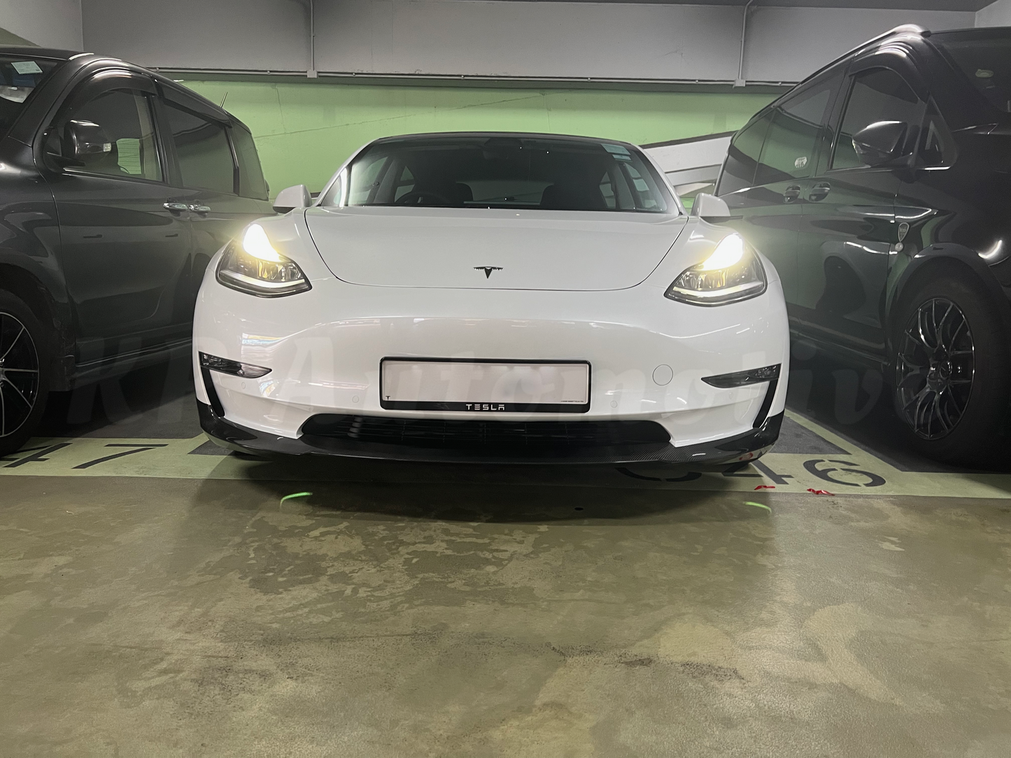 KPA Model 3 T Style Carbon Front Lip (Gloss)