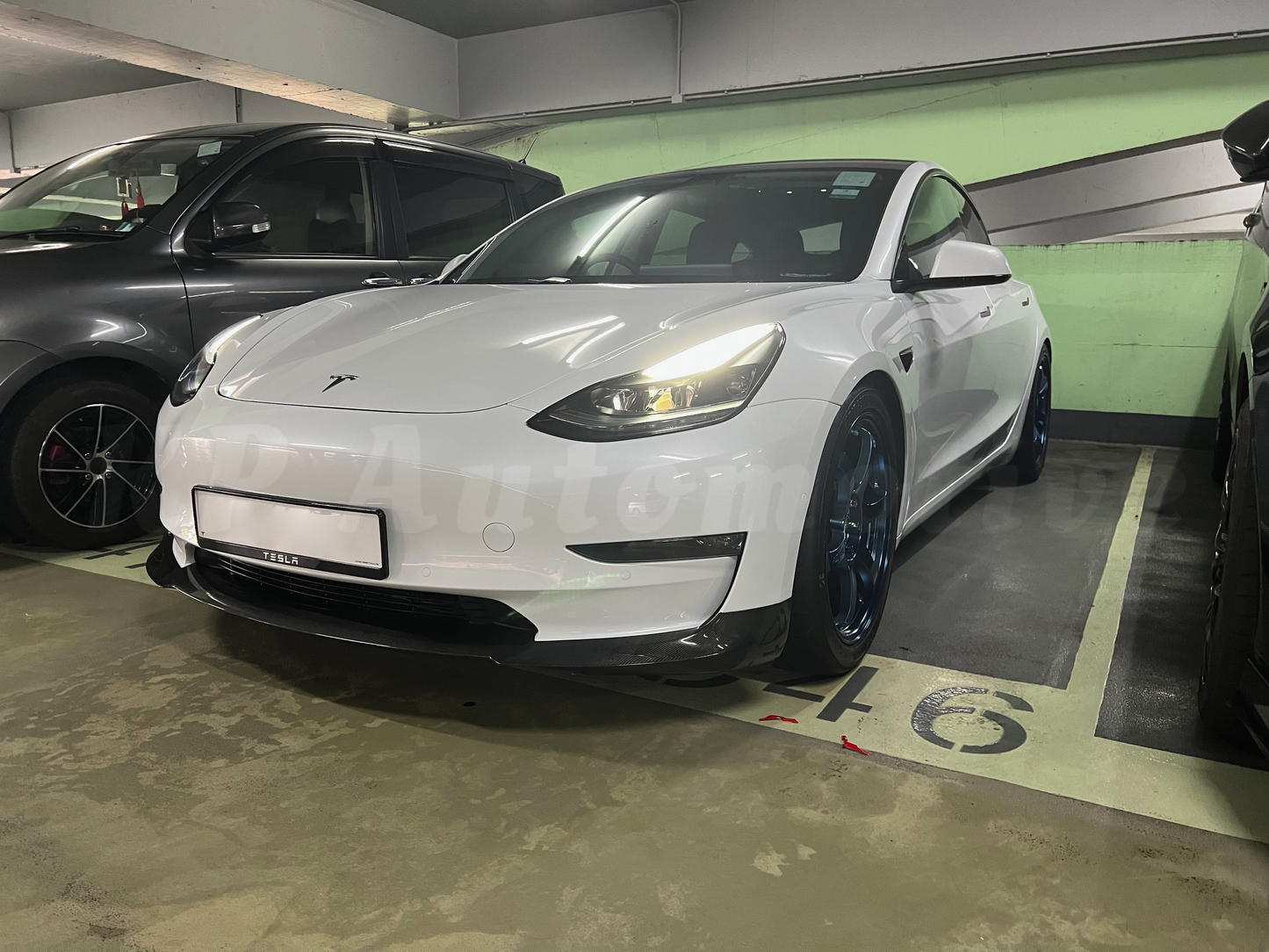 KPA Model 3 T Style Carbon Front Lip (Gloss)